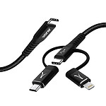 akashi Câble USB-C 3 en 1 Intensité 3A Charge et Synchro Longueur 1m Akashi Noir
