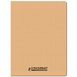 CONQUÉRANT Cahier conquérant polypro agrafé 24x32 cm 96P 90G grands carreaux abricot