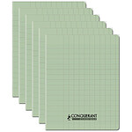 CONQUÉRANT Cahier conquérant polypro agrafé 17x22 cm 96P 90G grands carreaux vert tendre x 6