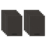 CONQUÉRANT Cahier conquérant polypro agrafé 24x32 cm 96P 90G grands carreaux noir x 10