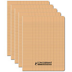 CONQUÉRANT Cahier conquérant polypro agrafé 17X22 cm 96P 90G grands carreaux abricot x 5