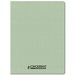 CONQUÉRANT Cahier conquérant polypro agrafé 24x32 cm 96P 90G grands carreaux vert tendre
