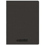 CONQUÉRANT Cahier conquérant polypro agrafé 24x32 cm 96P 90G grands carreaux noir