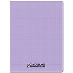CONQUÉRANT Cahier conquérant polypro agrafé 24x32 cm 96P 90G grands carreaux lilas