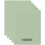 CONQUÉRANT Cahier conquérant polypro agrafé 17x22 cm 96P 90G grands carreaux vert tendre x 5