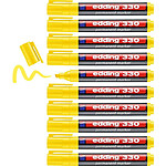 EDDING Marqueur Permanent 330 Jaune Pointe Biseautée 1-5 mm x 10