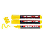 EDDING Marqueur Permanent 330 Jaune Pointe Biseautée 1-5 mm x 3 EDDING Marqueur Permanent 330 Jaune Pointe Biseautée 1-5 mm x 3
