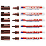 EDDING Marqueur Permanent 400 Marron Pointe Fine 1 mm x 6 EDDING Marqueur Permanent 400 Marron Pointe Fine 1 mm x 6