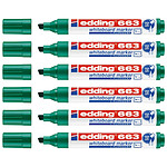 EDDING Marqueur pour Tableaux Blancs 663 Vert Pointe Biseautée 1-5 mm x 6 EDDING Marqueur pour Tableaux Blancs 663 Vert Pointe Biseautée 1-5 mm x 6