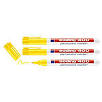 EDDING Marqueur Permanent 400 Jaune Pointe Fine 1 mm x 3 EDDING Marqueur Permanent 400 Jaune Pointe Fine 1 mm x 3