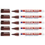 EDDING Marqueur Permanent 400 Marron Pointe Fine 1 mm x 5