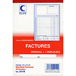 ELVE Manifold FACTURES Collé en tête 210 x 140 50 feuillets Dupli x 100
