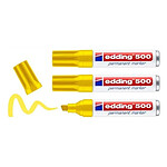 EDDING Marqueur Permanent 500 Corps Alu Jaune Pointe Large Biseautée 2-7 mm x 3 EDDING Marqueur Permanent 500 Corps Alu Jaune Pointe Large Biseautée 2-7 mm x 3