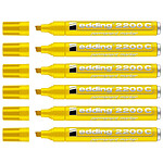 EDDING Marqueur Permanent 2200 C Corps Alu Jaune Pointe Biseautée 1-5 mm x 6 EDDING Marqueur Permanent 2200 C Corps Alu Jaune Pointe Biseautée 1-5 mm x 6