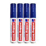 EDDING Marqueur Permanent 800 Corps Alu Bleu Pointe Biseau 4-12 mm x 4