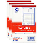 ELVE Manifold FACTURES Collé en tête 210 x 140 50 feuillets Dupli x 3