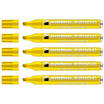 EDDING Marqueur Permanent 2200 C Corps Alu Jaune Pointe Biseautée 1-5 mm x 5 EDDING Marqueur Permanent 2200 C Corps Alu Jaune Pointe Biseautée 1-5 mm x 5