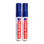 EDDING Marqueur Permanent 800 Corps Alu Bleu Pointe Biseau 4-12 mm x 2