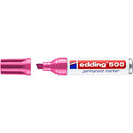 EDDING Marqueur Permanent 500 Corps Alu Rose Pointe Biseautée 2-7 mm