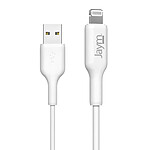 Jaym Câble de Charge et Synchronisation de donnée USB vers Lightning MFI 2,4A 2M Blanc