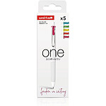UNI-BALL Etui 5 Stylo Roller Gel ONE UMNS/07 Coloris Néon