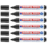 EDDING Marqueur pour Tableaux blancs 660 Noir Pointe Ronde 1,5-3 mm x 6
