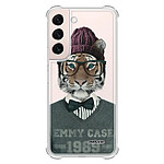 Evetane Coque Samsung Galaxy S22 5G Silicone antichocs Solides coins renforcés  transparente Motif Tigre Fashion