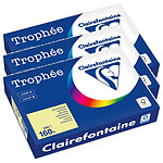 CLAIREFONTAINE Ramette Papier FSC A4 160g 250 Feuilles Jonquille x 3