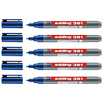 EDDING Marqueur pour Tableaux blancs 361 Bleu Pointe Fine 1 mm x 5 EDDING Marqueur pour Tableaux blancs 361 Bleu Pointe Fine 1 mm x 5