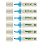 EDDING Surligneur Ecoline 24 Bleu clair Pointe Biseautée 2-5 mm x 6 EDDING Surligneur Ecoline 24 Bleu clair Pointe Biseautée 2-5 mm x 6