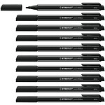 STABILO Stylo feutre pointMax pointe moyenne 0.8mm noir x 10