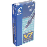 PILOT Stylo roller Hi-Tecpoint V7 Encre liquide Pointe moyenne Bleu x 12