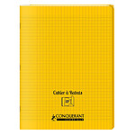 CONQUÉRANT Cahier à rabat agrafé 24x32cm 96P 90G grands carreaux polypro jaune x 40