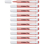 STABILO Surligneur de poche SWING COOL Pointe Biseautée 1 - 4 mm Rouge x 10