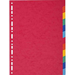EXACOMPTA Intercalaires carte 220g 12 positions - A4 - Couleurs assorties x 25