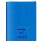 CONQUÉRANT Cahier à rabat agrafé 24x32cm 96P 90G grands carreaux polypro bleu x 40