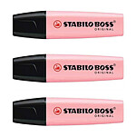 STABILO Surligneur BOSS ORIGINAL Pastel pétale de rose x 3