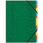 EXACOMPTA Trieur agrafé avec élastiques carton 12 compartiments Vert x 8 EXACOMPTA Trieur agrafé avec élastiques carton 12 compartiments Vert x 8