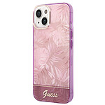 Guess Coque pour Apple iPhone 14 TPU Jungle Rose