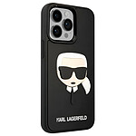 Karl Lagerfeld Coque pour Apple iPhone 14 Pro Max 3D Rubber Karl's Head Noir