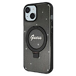 Guess Coque Magsafe pour Apple iPhone 15 Plus TPU Ring Stand Noir