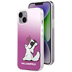 Karl Lagerfeld Coque pour Apple iPhone 14 Plus Choupette Eat Rose