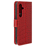 Avizar Étui pour Galaxy S24 / S25 Motif Crocodile avec Porte-Cartes Anti-RFID Rouge