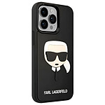 Karl Lagerfeld Coque pour Apple iPhone 14 Pro 3D Rubber Karl's Head Noir