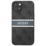 Guess Coque pour Apple iPhone 13 Mini PU 4G Stripe Gris