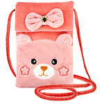 Avizar Pochette Bandoulière pour Smartphone en Tissu Design Ours Corail