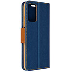 Avizar Étui pour Xiaomi Redmi Note 12S Tissu Portefeuille Support Vidéo Bleu nuit