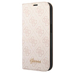 Guess Étui Folio pour iPhone 14 Plus Imprimé 4G Tendance Rose