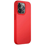 Jaym Coque pour Apple iPhone 14 Premium Silicone Microfibre Rouge