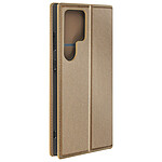 Avizar Étui pour Galaxy S24 Ultra Porte-carte Support Vidéo Clapet Magnétique Dorée